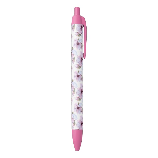 Bolígrafo De Tinta Negra Estampado de flores romántico (Parte inferior (Vertical))