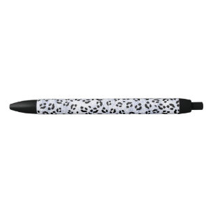 Bolígrafo De Tinta Negra Estampado leopardo blanco