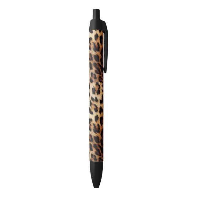 Bolígrafo De Tinta Negra Estampado Leopardo Marrón Crema   (Parte inferior (Vertical))