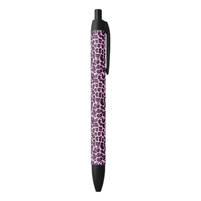 Bolígrafo De Tinta Negra Estampado leopardo púrpura (Parte inferior (Vertical))
