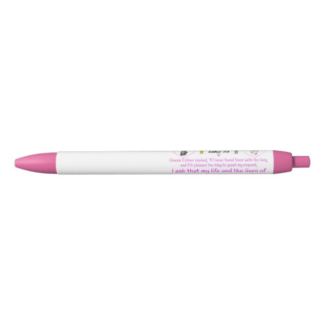 Bolígrafo De Tinta Negra Esther's Miracle Pen - rosa (Anverso)