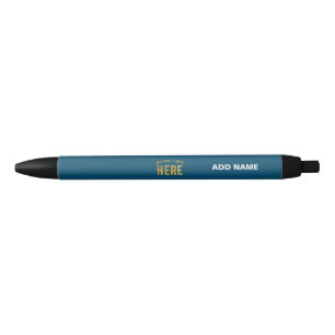BOLÍGRAFO DE TINTA NEGRA ESTILO MODERNO PERSONALIZADO AZUL PRUSIANO DE MARC