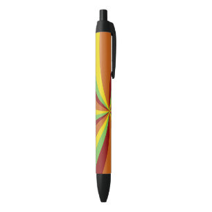 Bolígrafo De Tinta Negra Estilo Retro Hippie Vintage de Remolinos Patrón