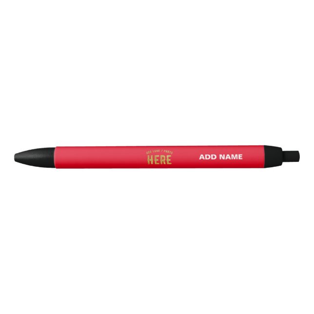 BOLÍGRAFO DE TINTA NEGRA ESTILOSO MODERNO PERSONALIZABLE ROJO VERIFICADO DE (Anverso)