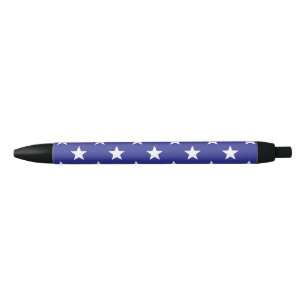 Bolígrafo De Tinta Negra Estrella Patriótica Simple