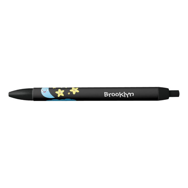 Bolígrafo De Tinta Negra Estrellas de canto, personalizado de luna y nube (Anverso)