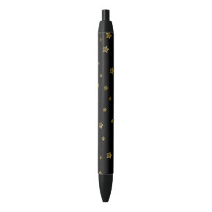 Bolígrafo De Tinta Negra Estrellas del oro