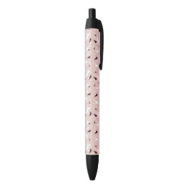 Bolígrafo De Tinta Negra Estrellas y triángulos geo sutiles - Rosa