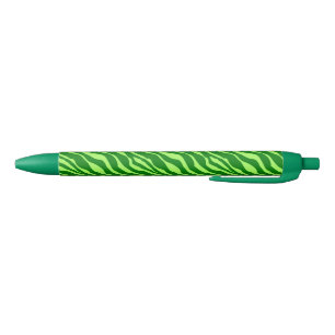 Bolígrafo De Tinta Negra Estripas de cebra - Tonos de Lime Green