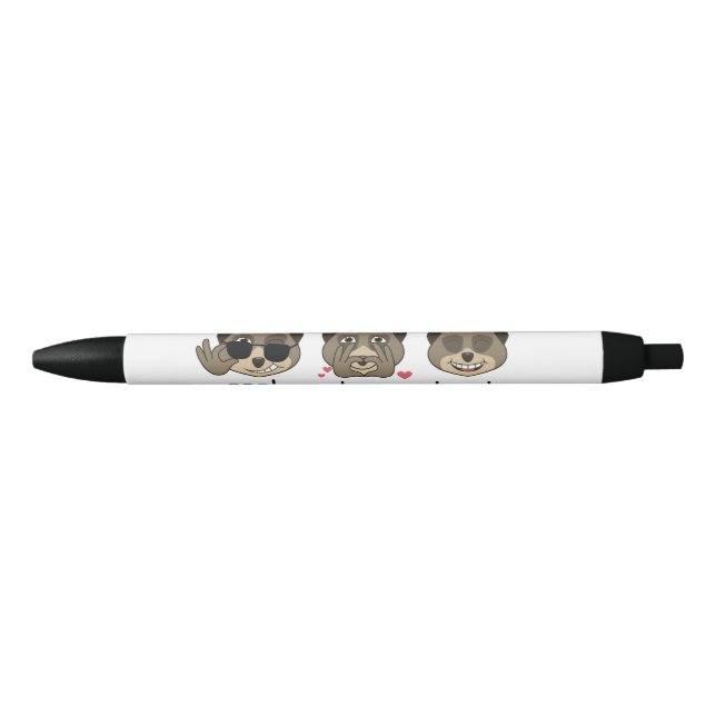 Bolígrafo De Tinta Negra Expresión triple del meerkat (Anverso)