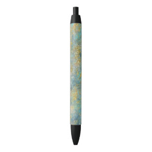 Bolígrafo De Tinta Negra Extracto azul del oro