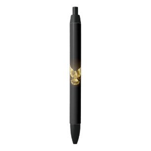 Bolígrafo De Tinta Negra Falsa paloma de paz del Relieve metalizado dorado