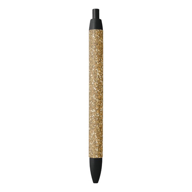 Bolígrafo De Tinta Negra Falso purpurina del oro (Frente vertical)