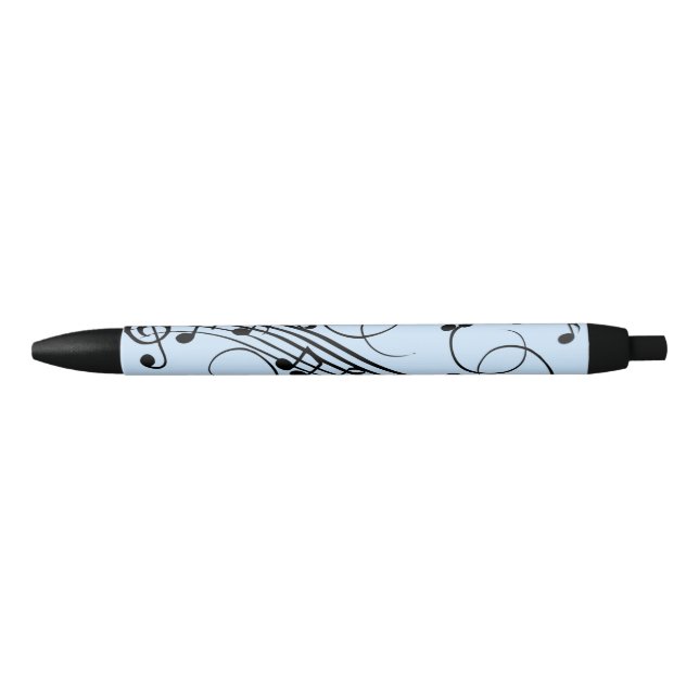 Bolígrafo De Tinta Negra Fancy Music Notes Blue (Anverso)