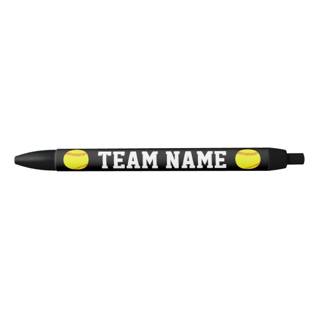 Bolígrafo De Tinta Negra Fastpitch Softball Personalizable Pens (Anverso)