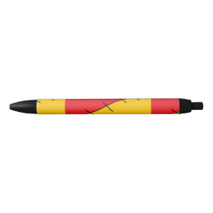 Bolígrafo De Tinta Negra Faux rojo y naranja cosido