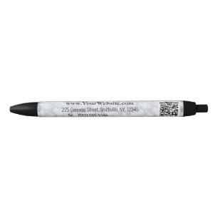Bolígrafo De Tinta Negra Faux Silver Gray Marble