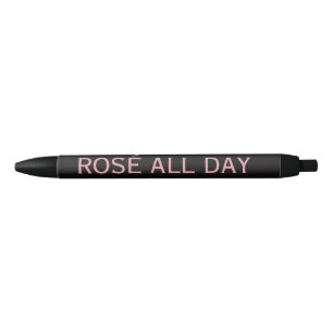 Bolígrafo De Tinta Negra Favor de fiesta elegante rosa y negro 'Rosé All Da