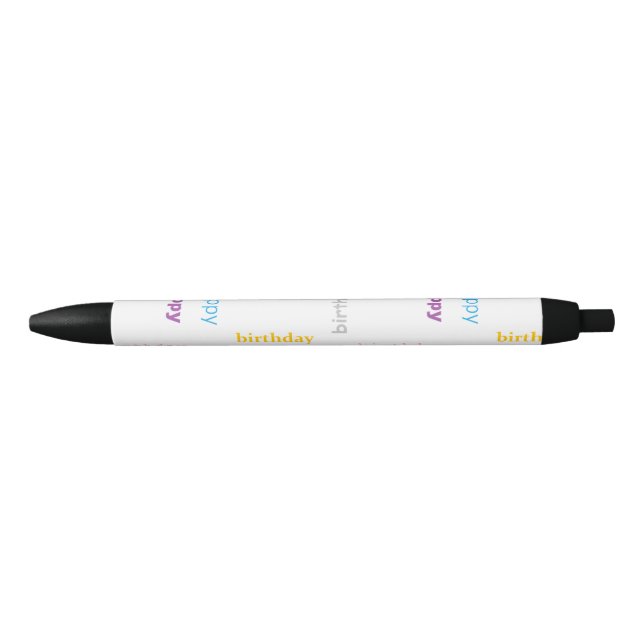 Bolígrafo De Tinta Negra Feliz cumpleaños (Anverso)