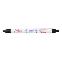 Bolígrafo De Tinta Negra Feliz Día de la Madre Mamá Bebé Borde Floral de ce