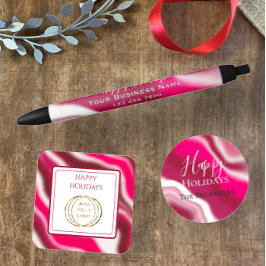 Bolígrafo De Tinta Negra Feliz feriado Navidades Promoción Red Business