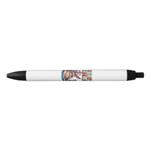 Bolígrafo De Tinta Negra Feliz Fishmas Santa Amantes De La Pesca Divertido