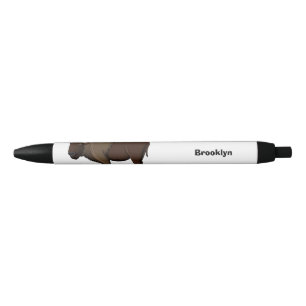 Bolígrafo De Tinta Negra Feliz ilustracion de búfalo de bisonte americano