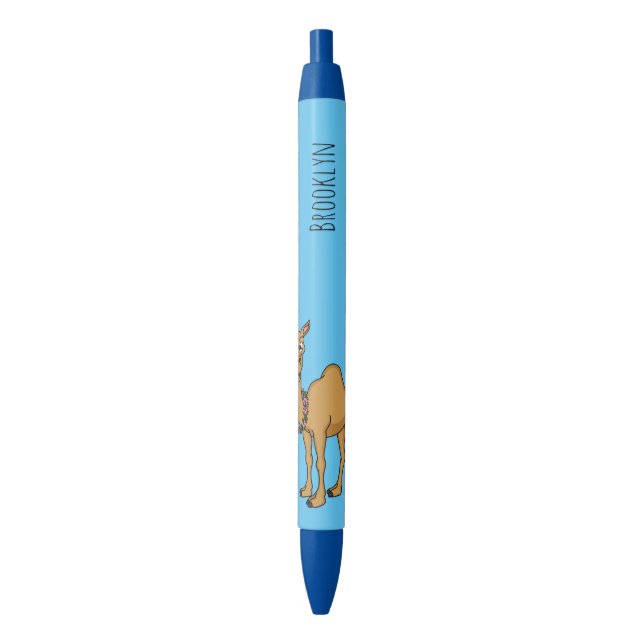Bolígrafo De Tinta Negra Feliz ilustracion de personalizado de camello (Frente vertical)