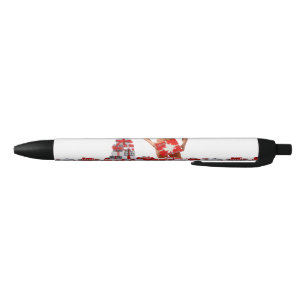Bolígrafo De Tinta Negra Feliz Navidad SlipperyJoe regalo rojo blanco plata