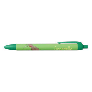 Bolígrafo De Tinta Negra Feliz salto kiwi con diseño de personalizado de co