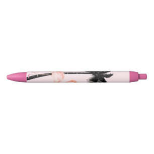 Bolígrafo De Tinta Negra Flamenco de Palma Tropical