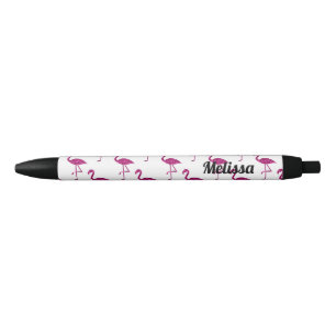 Bolígrafo De Tinta Negra Flamenco rosa brillante purpurina brilla Personali