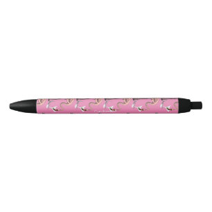 Bolígrafo De Tinta Negra Flamingo Beber Martini Thunder_Cove