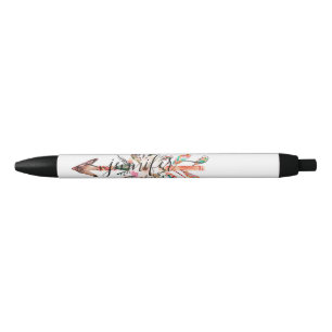 Bolígrafo De Tinta Negra Flecha floral personalizada