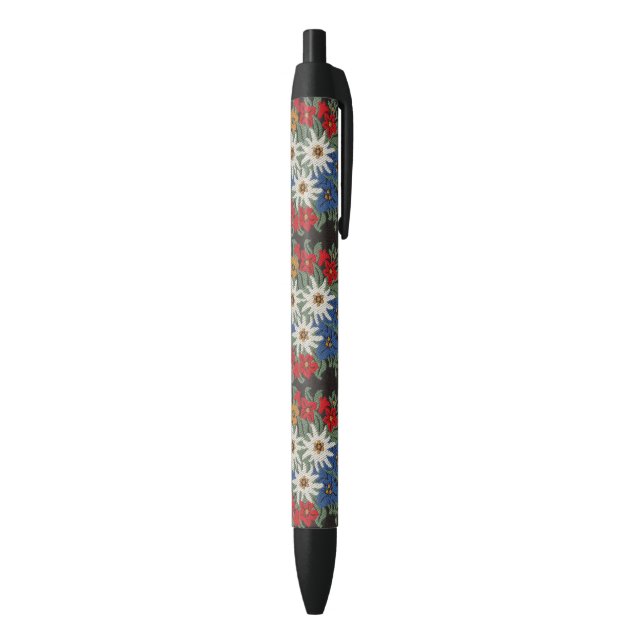 Bolígrafo De Tinta Negra Flor alpina suiza de Edelweiss (Parte inferior (Vertical))