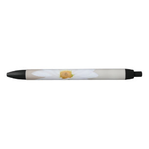 Bolígrafo De Tinta Negra Flor amarillo blanco de las margaritas de la flor