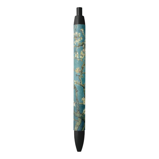 Bolígrafo De Tinta Negra Flor de la almendra (Frente vertical)