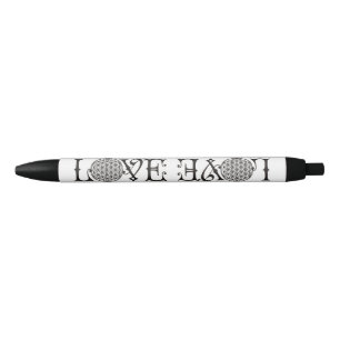 Bolígrafo De Tinta Negra Flor de la vida - tatuaje con letras de amor negro