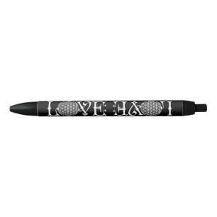 Bolígrafo De Tinta Negra Flor de vida - Tatuaje con letras de amor blanco