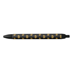 Bolígrafo De Tinta Negra Flor Gold Lotus