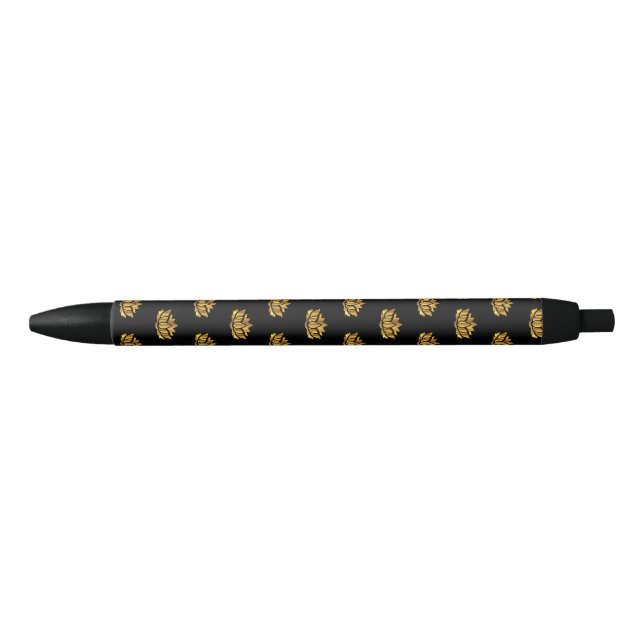 Bolígrafo De Tinta Negra Flor Gold Lotus (Anverso)