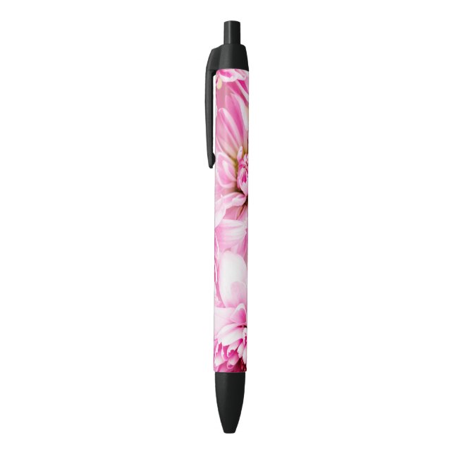 Bolígrafo De Tinta Negra Flor rosa de crisantemo (Parte superior (vertical))