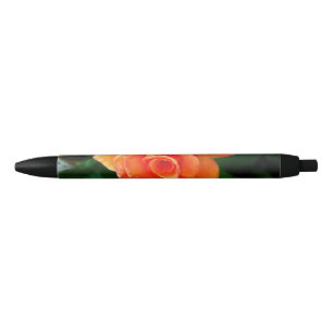 Bolígrafo De Tinta Negra flor rosa naranja
