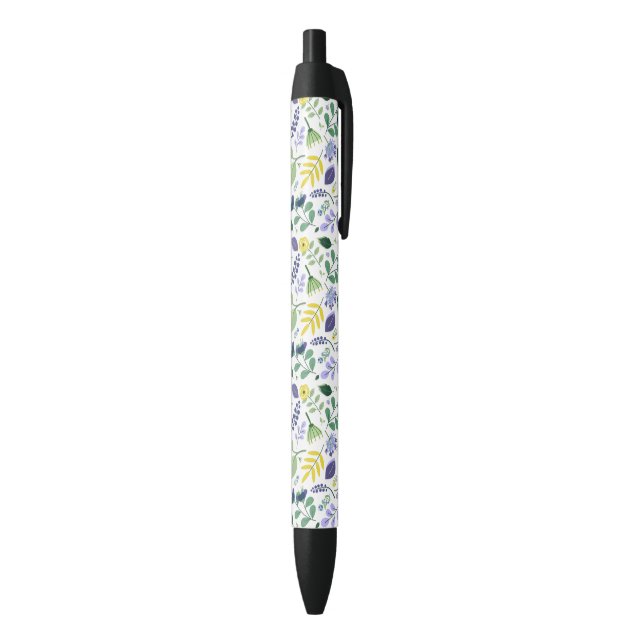 Bolígrafo De Tinta Negra Floral (Parte inferior (Vertical))