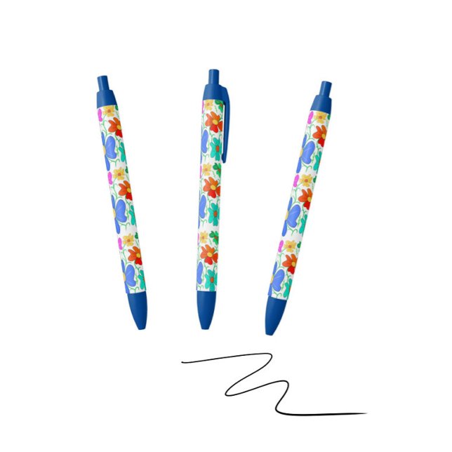 Bolígrafo De Tinta Negra Floral (Subido por el creador)
