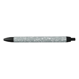 Bolígrafo De Tinta Negra Floral, Borde Negro, Tinta Negra 