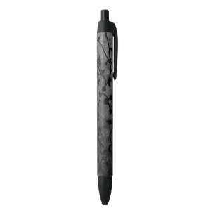 Bolígrafo De Tinta Negra Floral gótica negra y blanca