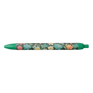 Bolígrafo De Tinta Negra Floral/Primavera colorida