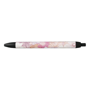 Bolígrafo De Tinta Negra Floral sin foco