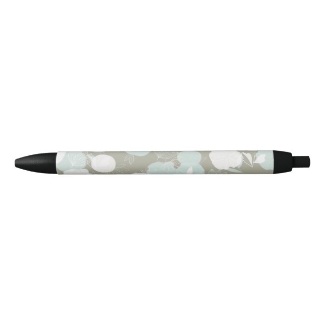 Bolígrafo De Tinta Negra Flores (Anverso)